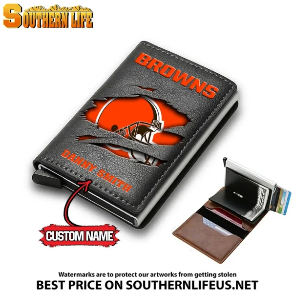 Cleveland Browns Credit Card Holder Leather Wallet SPTCHLW009 - Image 6