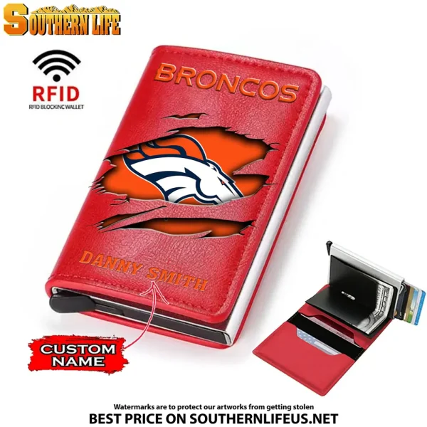 Denver Broncos Credit Card Holder Leather Wallet SPTCHLW010 - Image 3