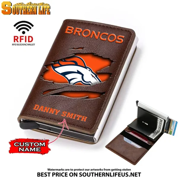 Denver Broncos Credit Card Holder Leather Wallet SPTCHLW010 - Image 2