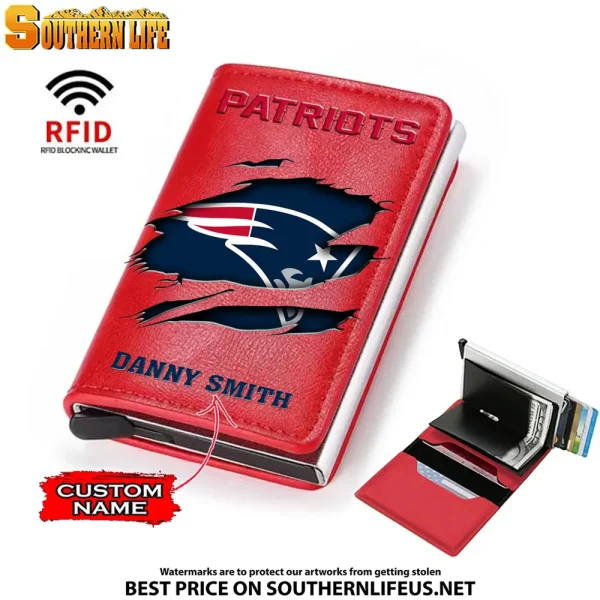 New England Patriots Credit Card Holder Leather Wallet SPTCHLW011 - Image 3