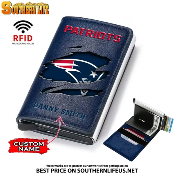 New England Patriots Credit Card Holder Leather Wallet SPTCHLW011 - Image 5