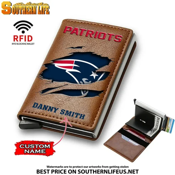 New England Patriots Credit Card Holder Leather Wallet SPTCHLW011 - Image 6