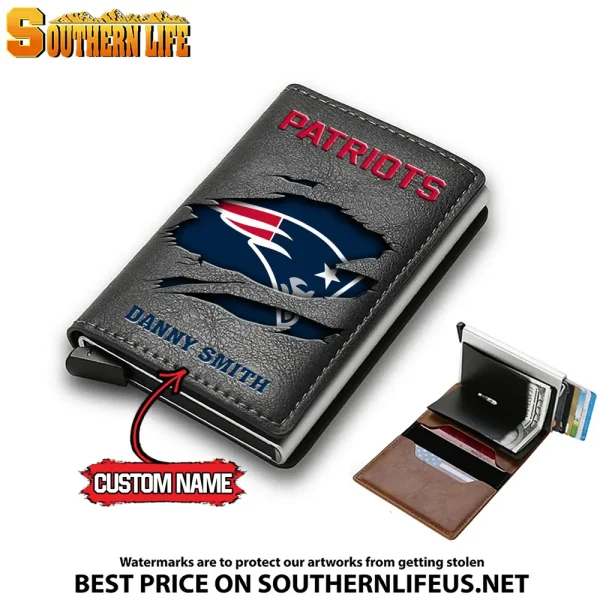 New England Patriots Credit Card Holder Leather Wallet SPTCHLW011 - Image 2