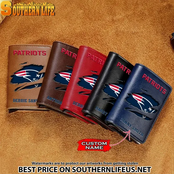 New England Patriots Credit Card Holder Leather Wallet SPTCHLW011