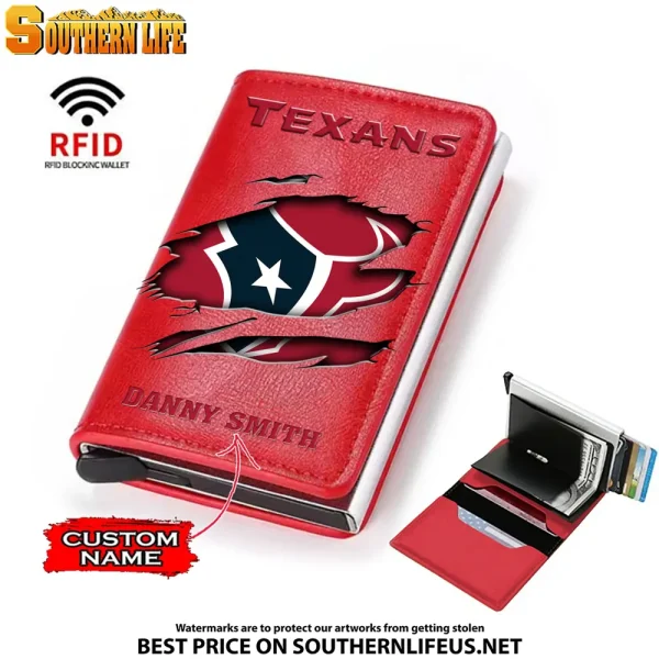 Houston Texans Credit Card Holder Leather Wallet SPTCHLW013 - Image 3