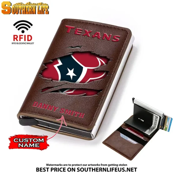 Houston Texans Credit Card Holder Leather Wallet SPTCHLW013 - Image 4