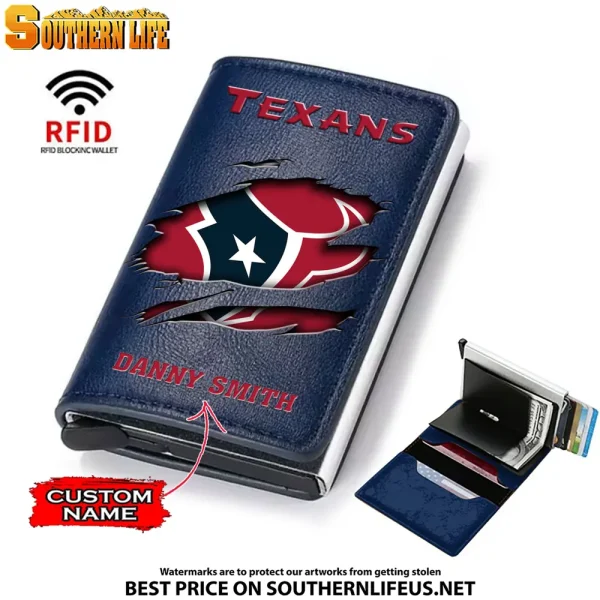 Houston Texans Credit Card Holder Leather Wallet SPTCHLW013 - Image 2