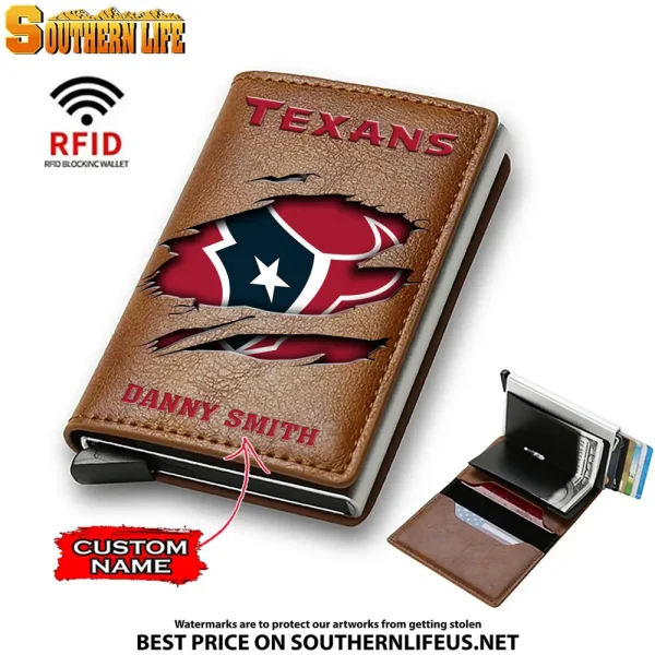 Houston Texans Credit Card Holder Leather Wallet SPTCHLW013 - Image 5