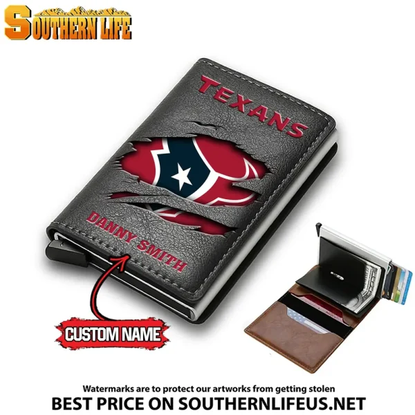 Houston Texans Credit Card Holder Leather Wallet SPTCHLW013 - Image 6