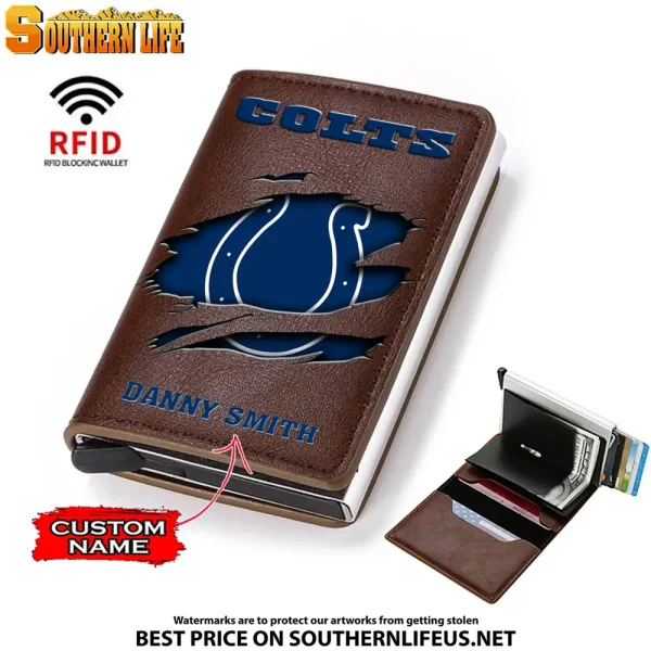 Indianapolis Colts Credit Card Holder Leather Wallet SPTCHLW014 - Image 4