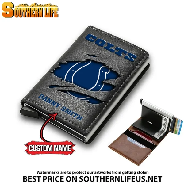 Indianapolis Colts Credit Card Holder Leather Wallet SPTCHLW014 - Image 6