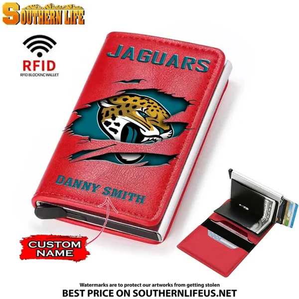 Jacksonville Jaguars Credit Card Holder Leather Wallet SPTCHLW015 - Image 3