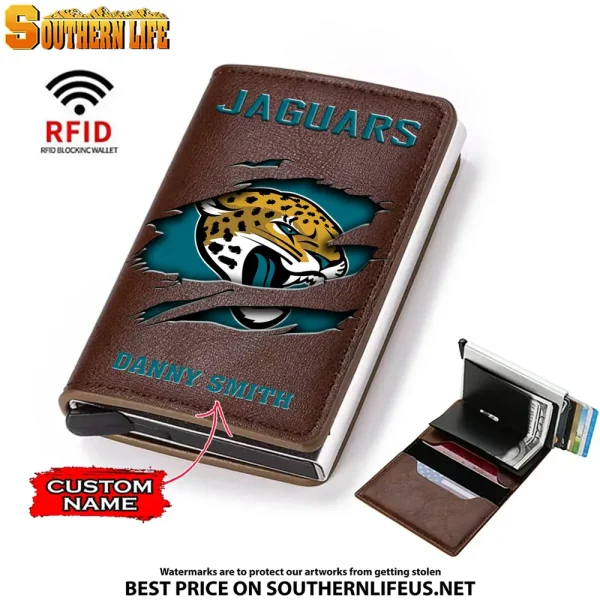 Jacksonville Jaguars Credit Card Holder Leather Wallet SPTCHLW015 - Image 4