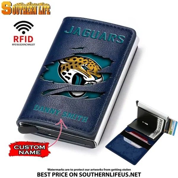 Jacksonville Jaguars Credit Card Holder Leather Wallet SPTCHLW015 - Image 5