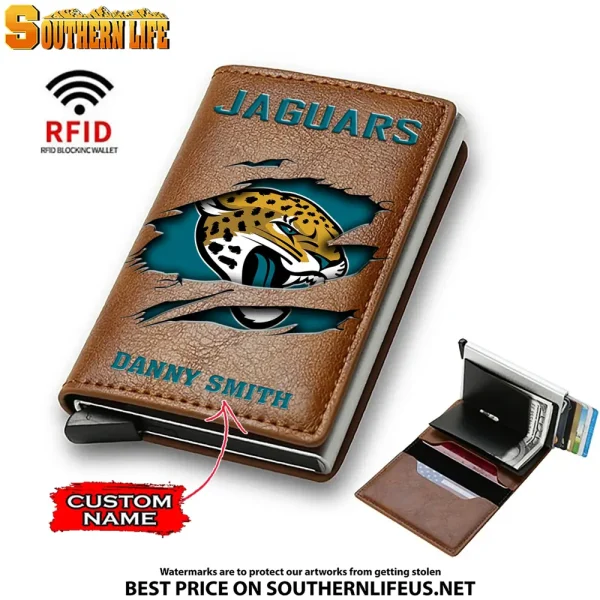 Jacksonville Jaguars Credit Card Holder Leather Wallet SPTCHLW015 - Image 2