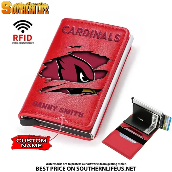 Arizona Cardinals Credit Card Holder Leather Wallet SPTCHLW016 - Image 2