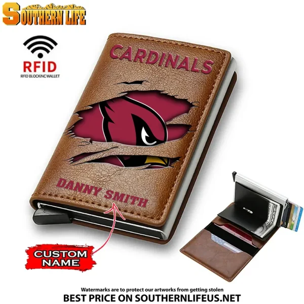 Arizona Cardinals Credit Card Holder Leather Wallet SPTCHLW016 - Image 5