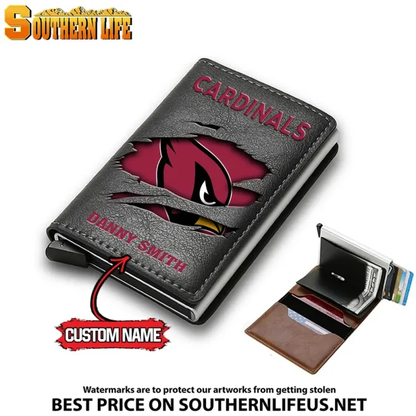 Arizona Cardinals Credit Card Holder Leather Wallet SPTCHLW016 - Image 6