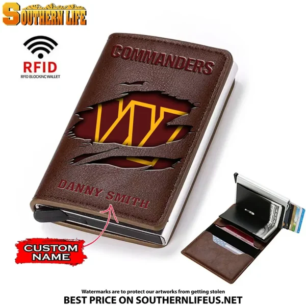 Washington Commanders Credit Card Holder Leather Wallet SPTCHLW017 - Image 2