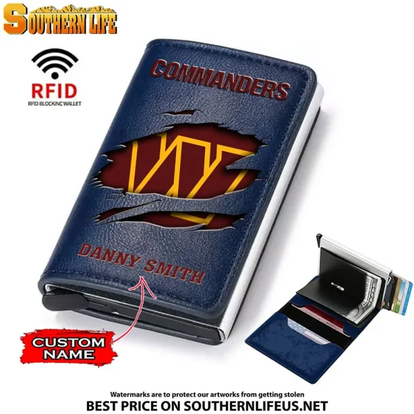 Washington Commanders Credit Card Holder Leather Wallet SPTCHLW017 - Image 4