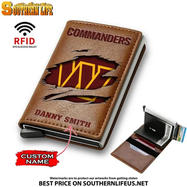 Washington Commanders Credit Card Holder Leather Wallet SPTCHLW017 - Image 5