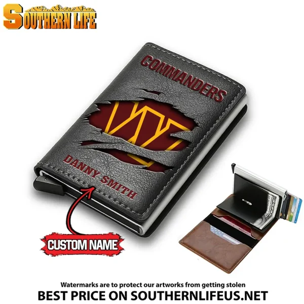 Washington Commanders Credit Card Holder Leather Wallet SPTCHLW017 - Image 6