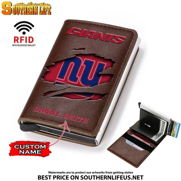 New York Giants Credit Card Holder Leather Wallet SPTCHLW022 - Image 4