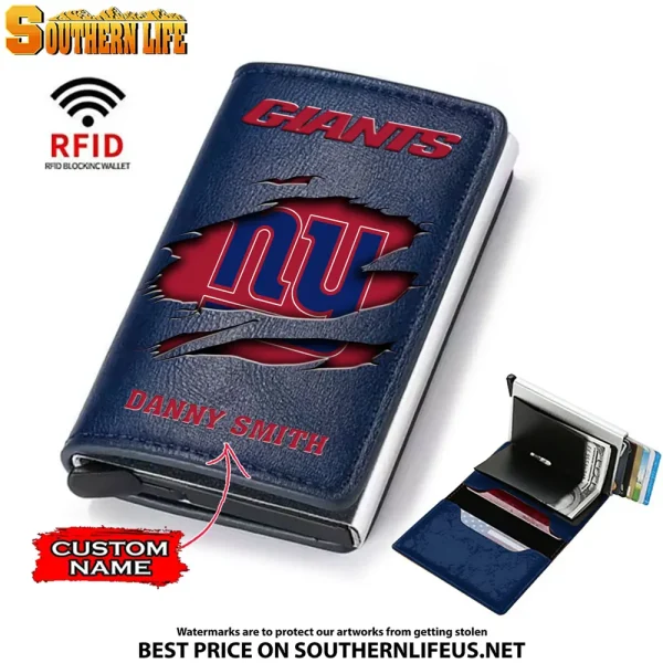 New York Giants Credit Card Holder Leather Wallet SPTCHLW022 - Image 5