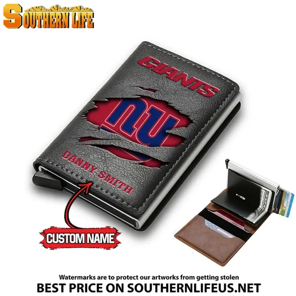 New York Giants Credit Card Holder Leather Wallet SPTCHLW022 - Image 2