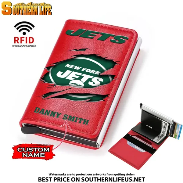 New York Jets Credit Card Holder Leather Wallet SPTCHLW023 - Image 3