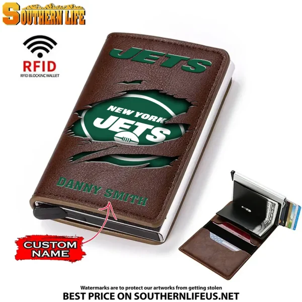 New York Jets Credit Card Holder Leather Wallet SPTCHLW023 - Image 4