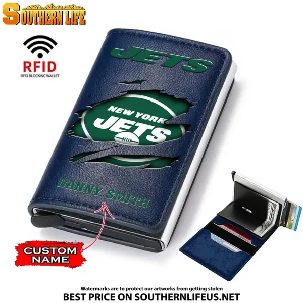 New York Jets Credit Card Holder Leather Wallet SPTCHLW023 - Image 5