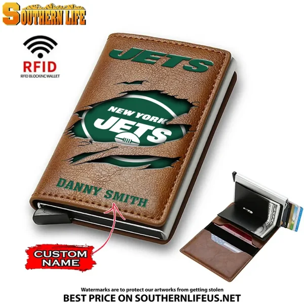 New York Jets Credit Card Holder Leather Wallet SPTCHLW023 - Image 6