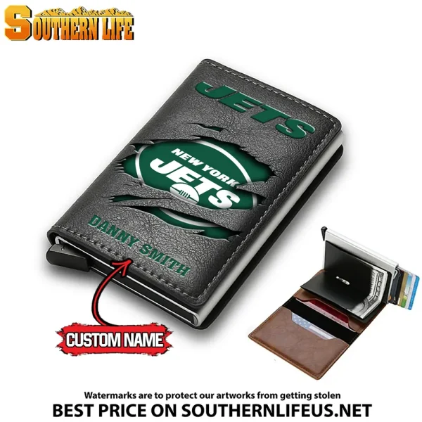 New York Jets Credit Card Holder Leather Wallet SPTCHLW023 - Image 2