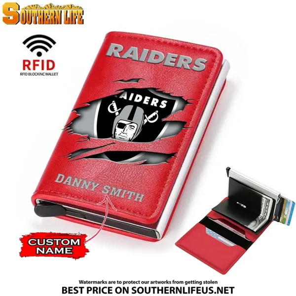 Las Vegas Raiders Credit Card Holder Leather Wallet SPTCHLW024 - Image 3