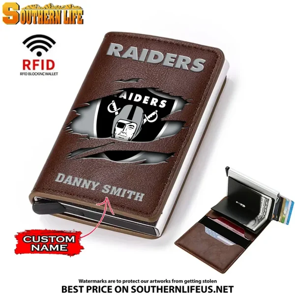 Las Vegas Raiders Credit Card Holder Leather Wallet SPTCHLW024 - Image 4