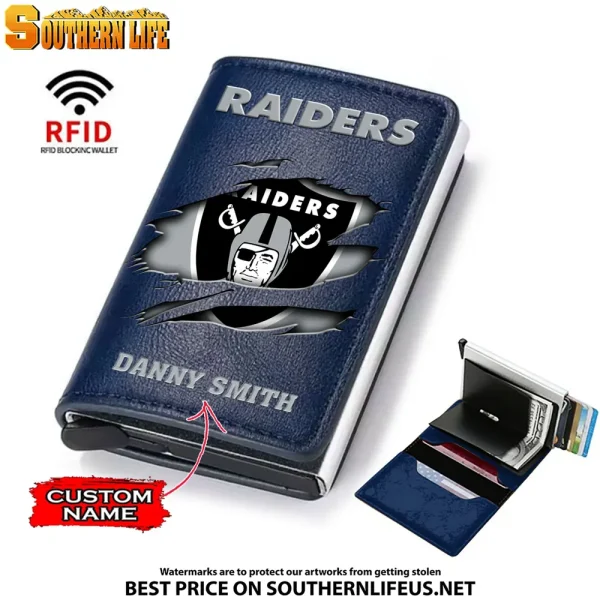 Las Vegas Raiders Credit Card Holder Leather Wallet SPTCHLW024 - Image 5