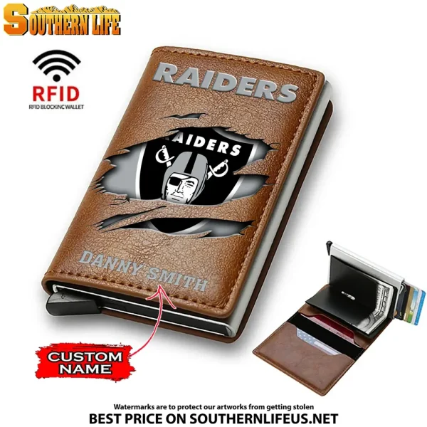 Las Vegas Raiders Credit Card Holder Leather Wallet SPTCHLW024 - Image 6