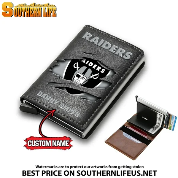 Las Vegas Raiders Credit Card Holder Leather Wallet SPTCHLW024 - Image 2