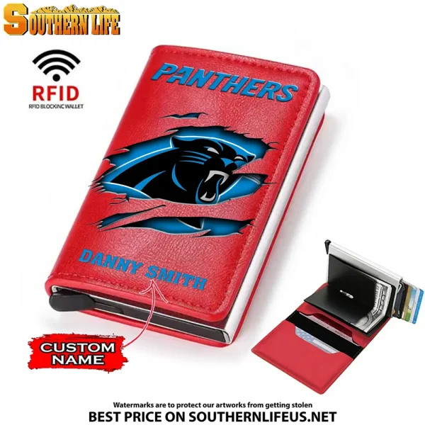 Carolina Panthers Credit Card Holder Leather Wallet SPTCHLW025 - Image 3