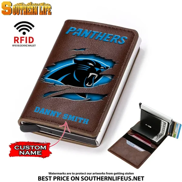 Carolina Panthers Credit Card Holder Leather Wallet SPTCHLW025 - Image 4