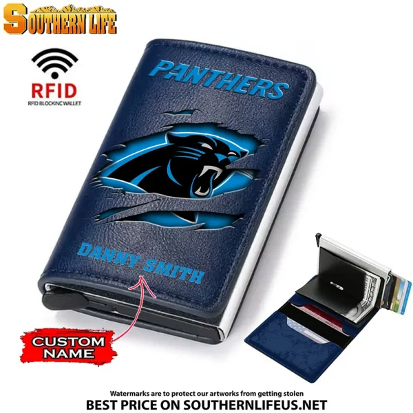 Carolina Panthers Credit Card Holder Leather Wallet SPTCHLW025 - Image 5