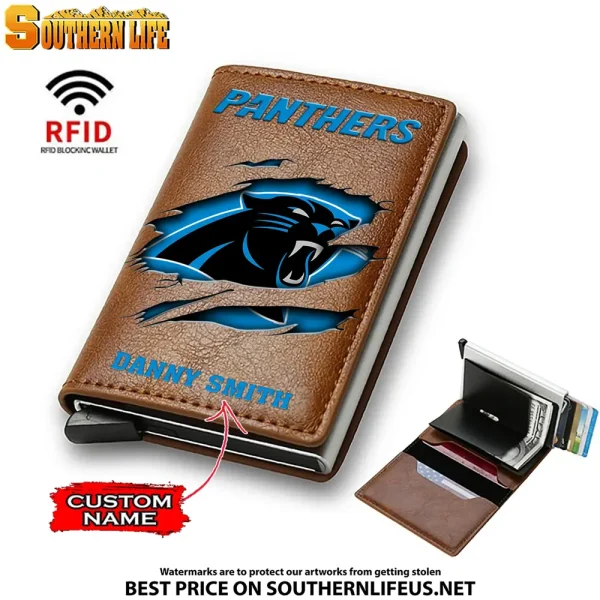 Carolina Panthers Credit Card Holder Leather Wallet SPTCHLW025 - Image 6