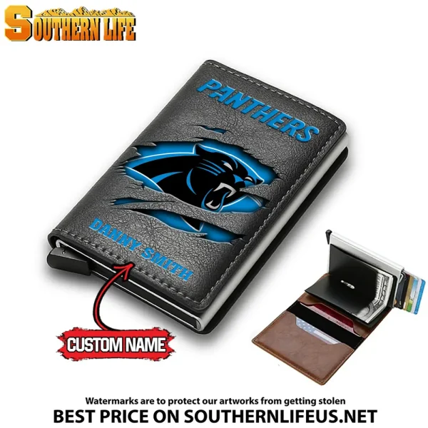 Carolina Panthers Credit Card Holder Leather Wallet SPTCHLW025 - Image 2