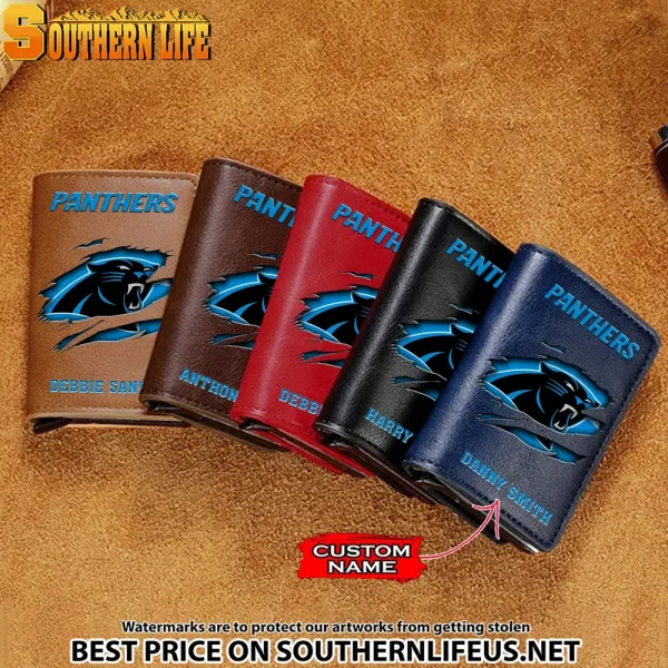 Carolina Panthers Credit Card Holder Leather Wallet SPTCHLW025