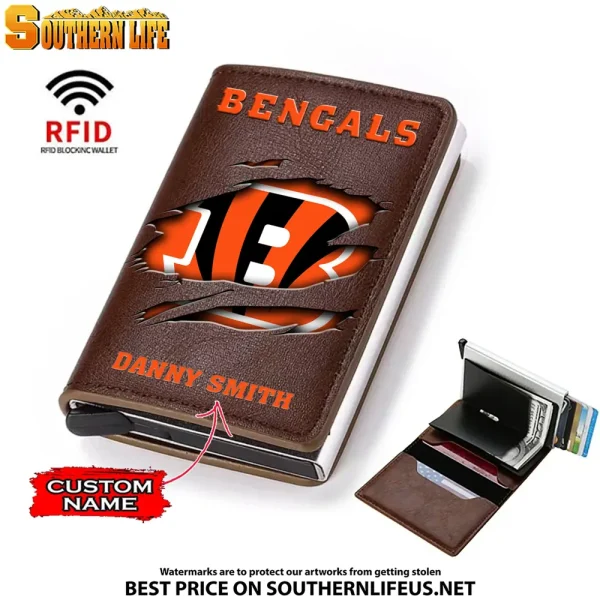 Cincinnati Bengals Credit Card Holder Leather Wallet SPTCHLW026 - Image 4