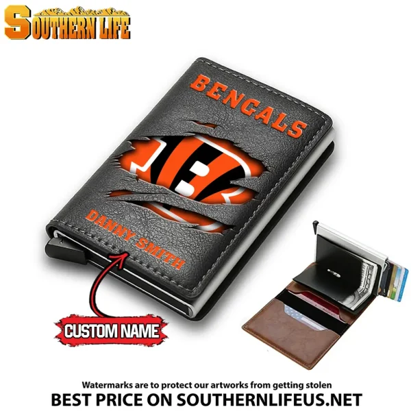 Cincinnati Bengals Credit Card Holder Leather Wallet SPTCHLW026 - Image 6