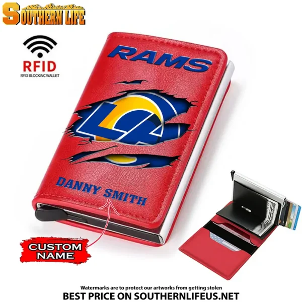 Los Angeles Rams Credit Card Holder Leather Wallet SPTCHLW027 - Image 3