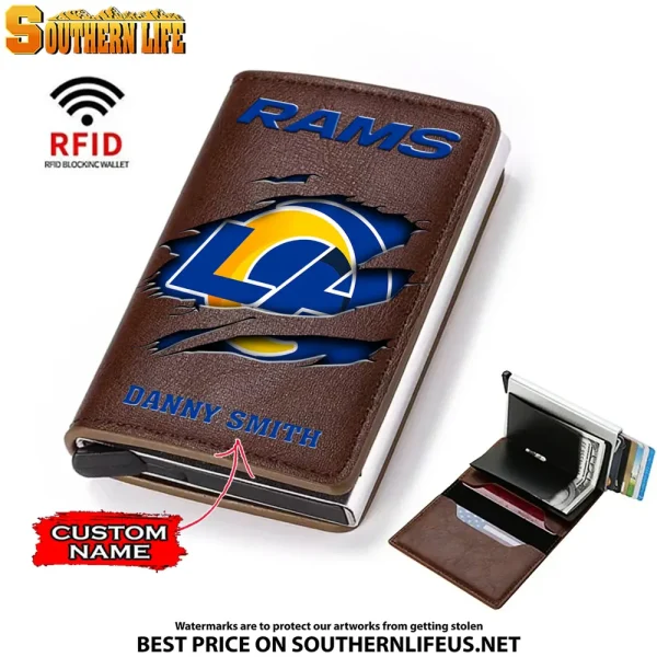 Los Angeles Rams Credit Card Holder Leather Wallet SPTCHLW027 - Image 4