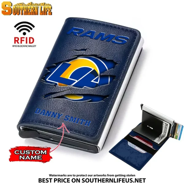 Los Angeles Rams Credit Card Holder Leather Wallet SPTCHLW027 - Image 2